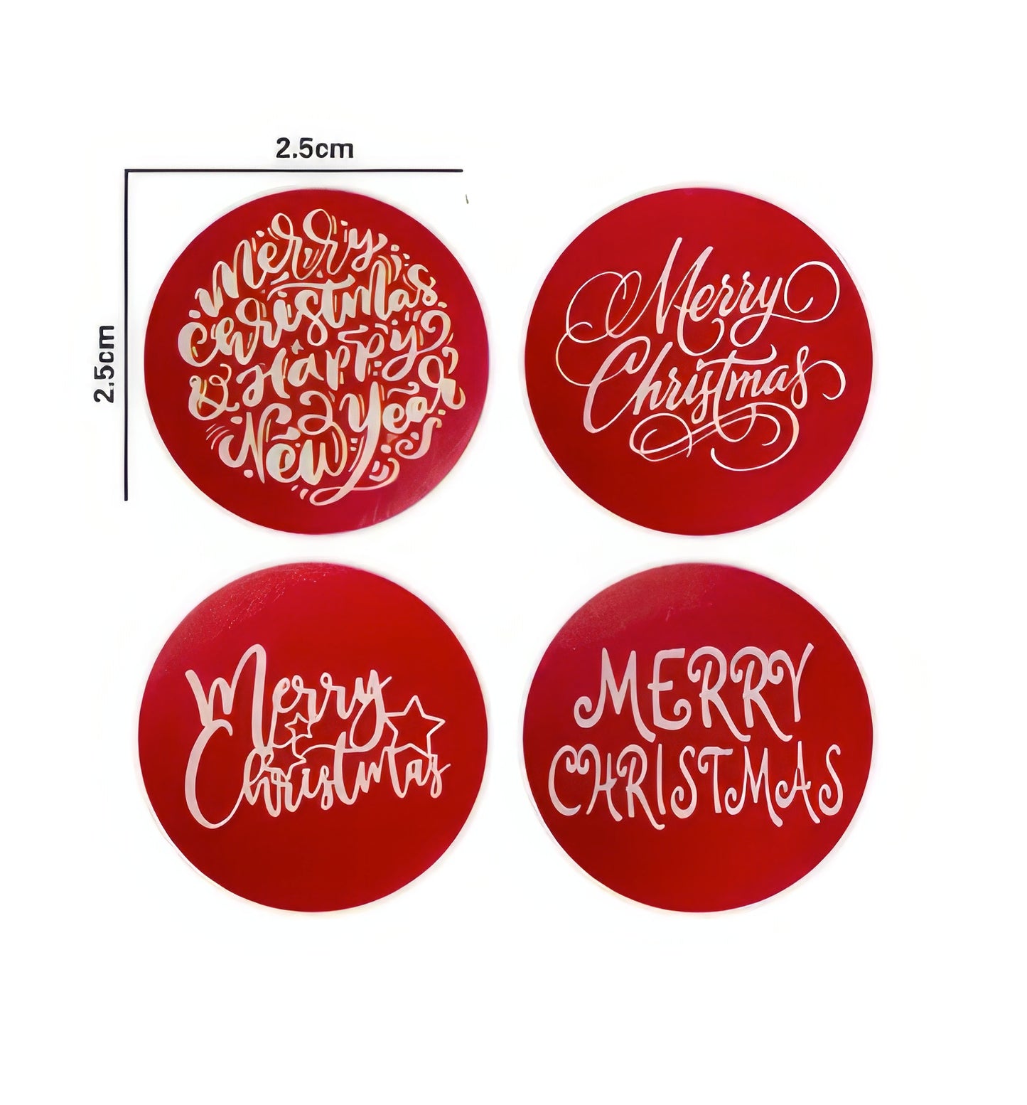 Merry Christmas Theme Sealing Stickers 1 Inch Roll of 100