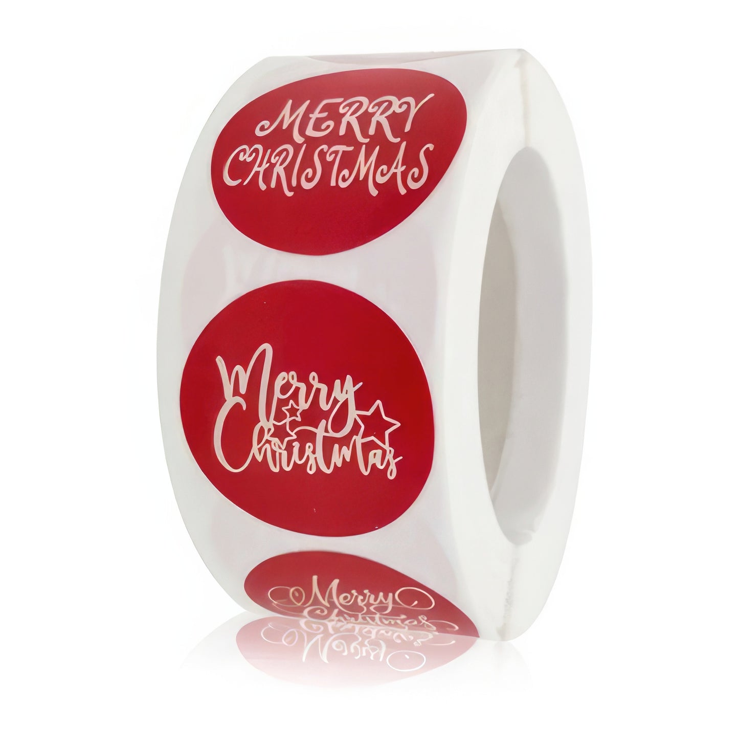 Merry Christmas Theme Sealing Stickers 1 Inch Roll of 100