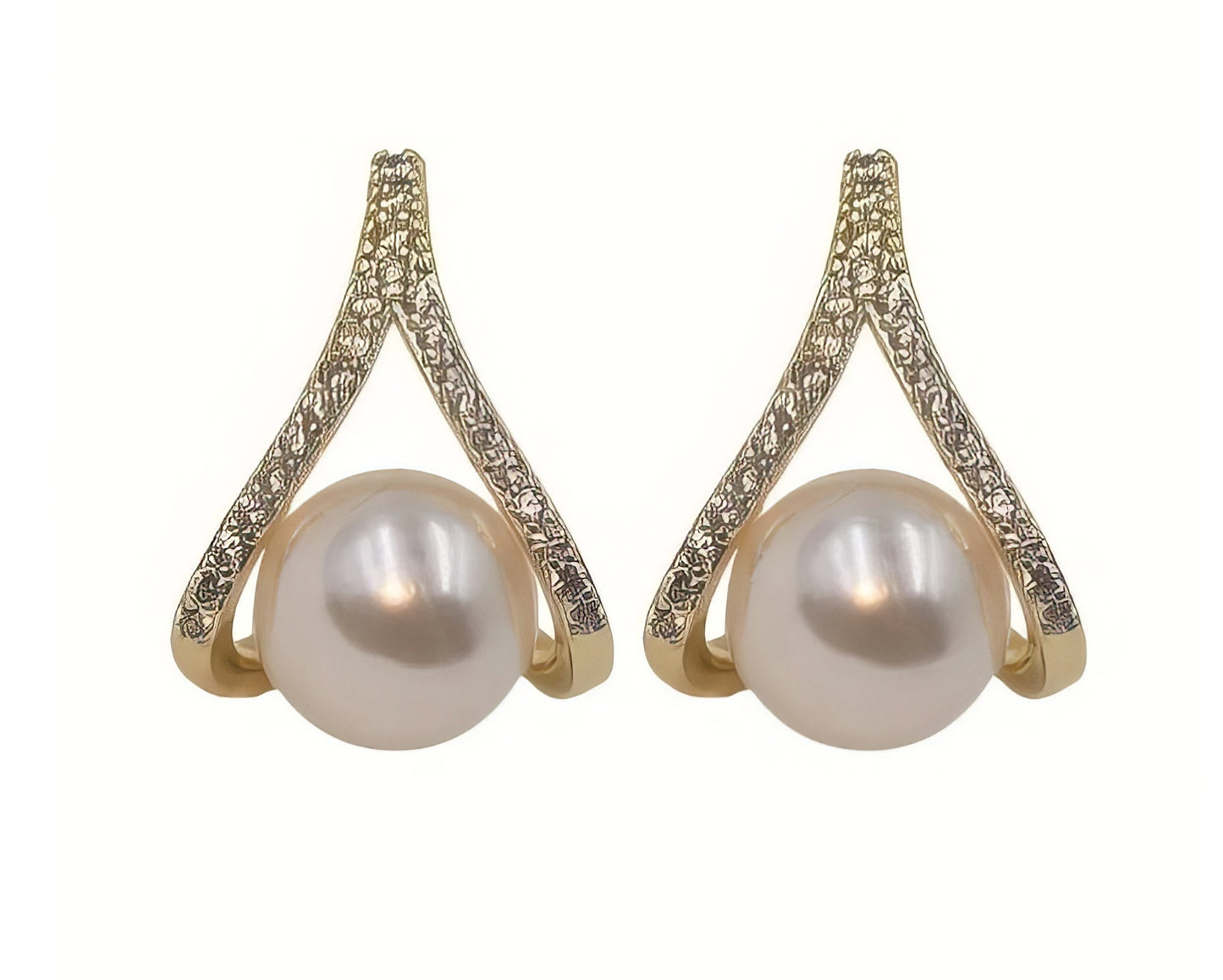 Rhinestone Pearl Drop Stud Earrings