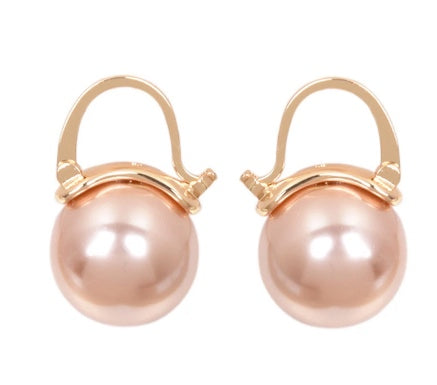 Pink Natural Pearl Drop Earrings