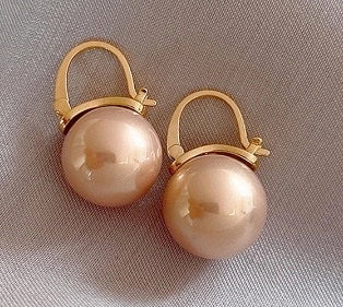 Pink Natural Pearl Drop Earrings