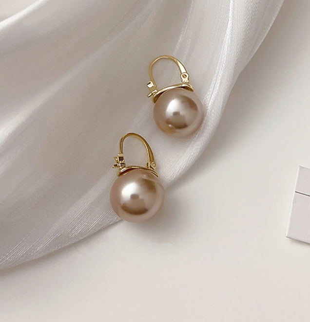 Pink Natural Pearl Drop Earrings