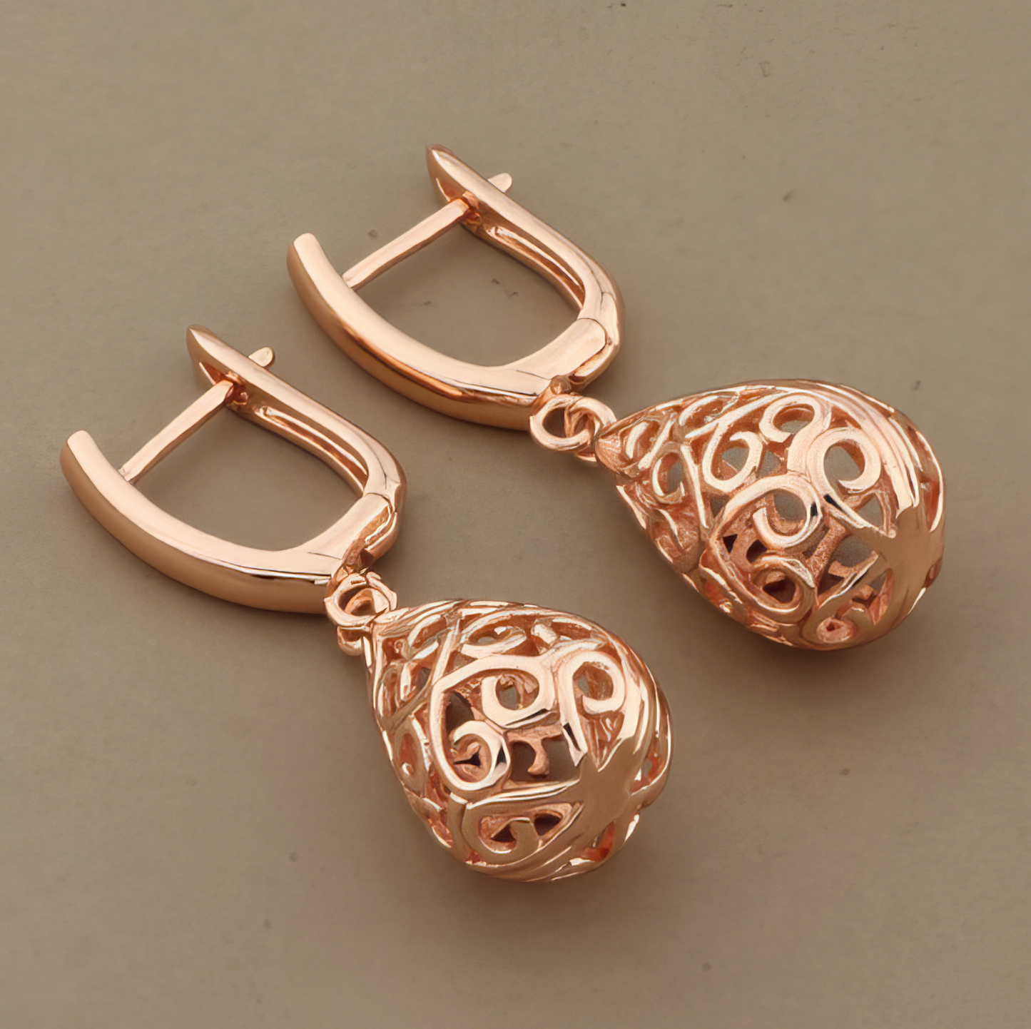 Rose Gold Water Drop Earrings