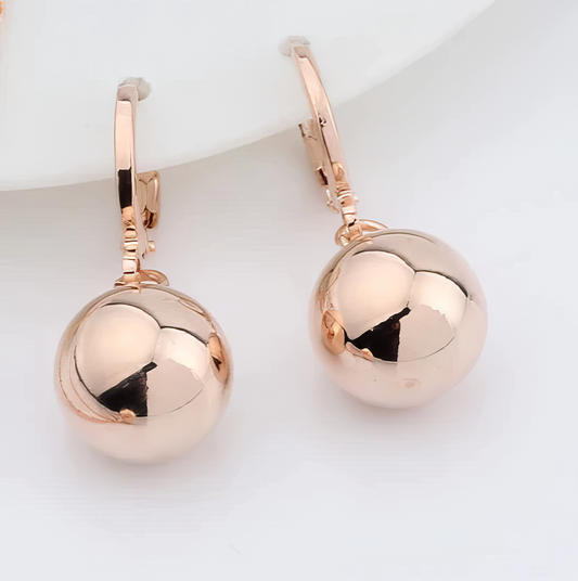 Rose Gold Ball Drop Earrings