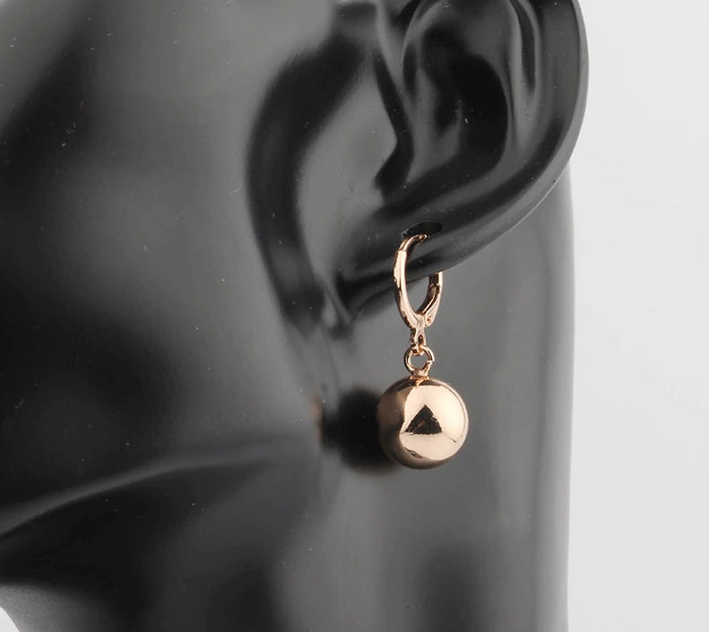 Rose Gold Ball Drop Earrings