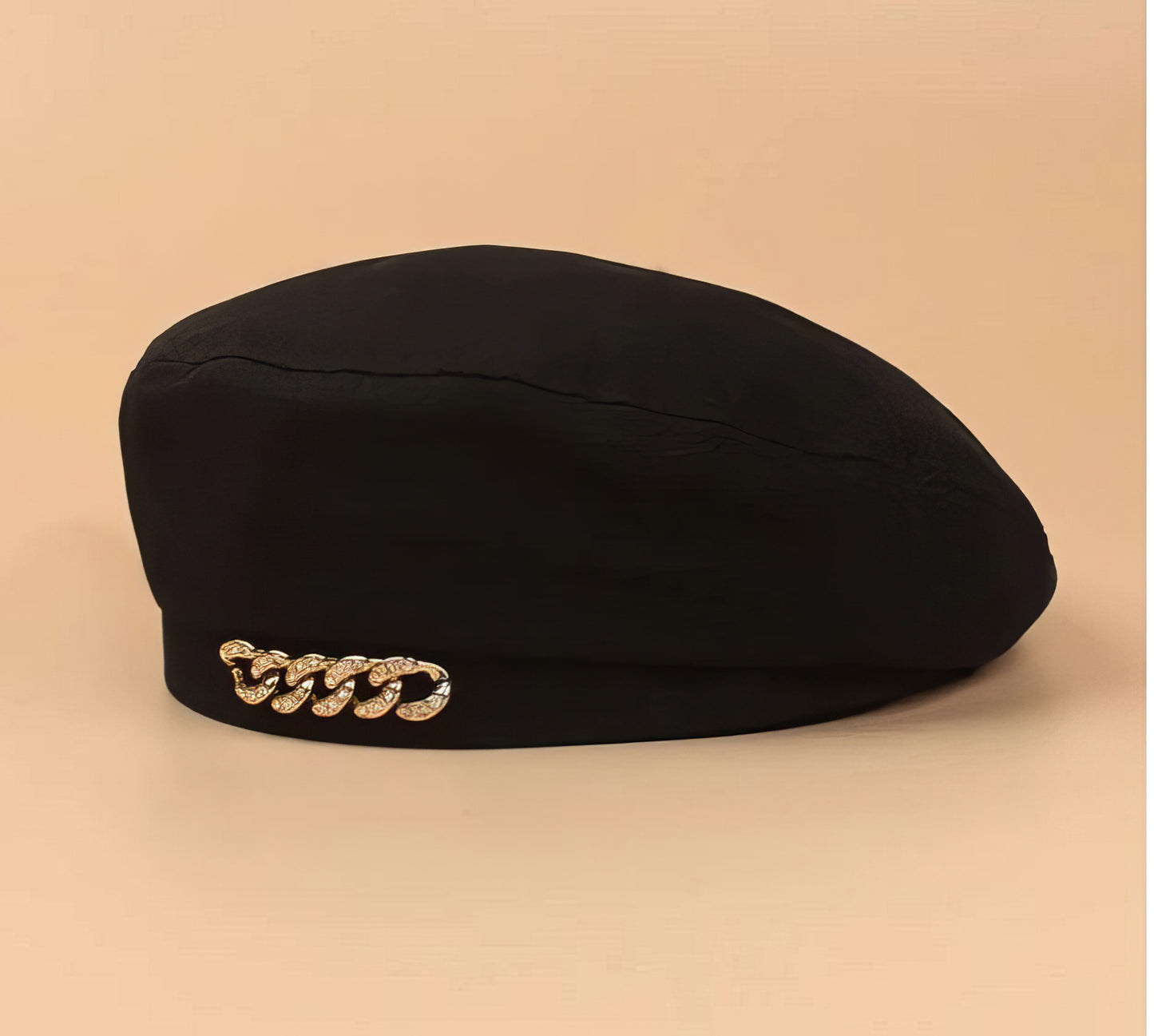 Black Beret w Chain