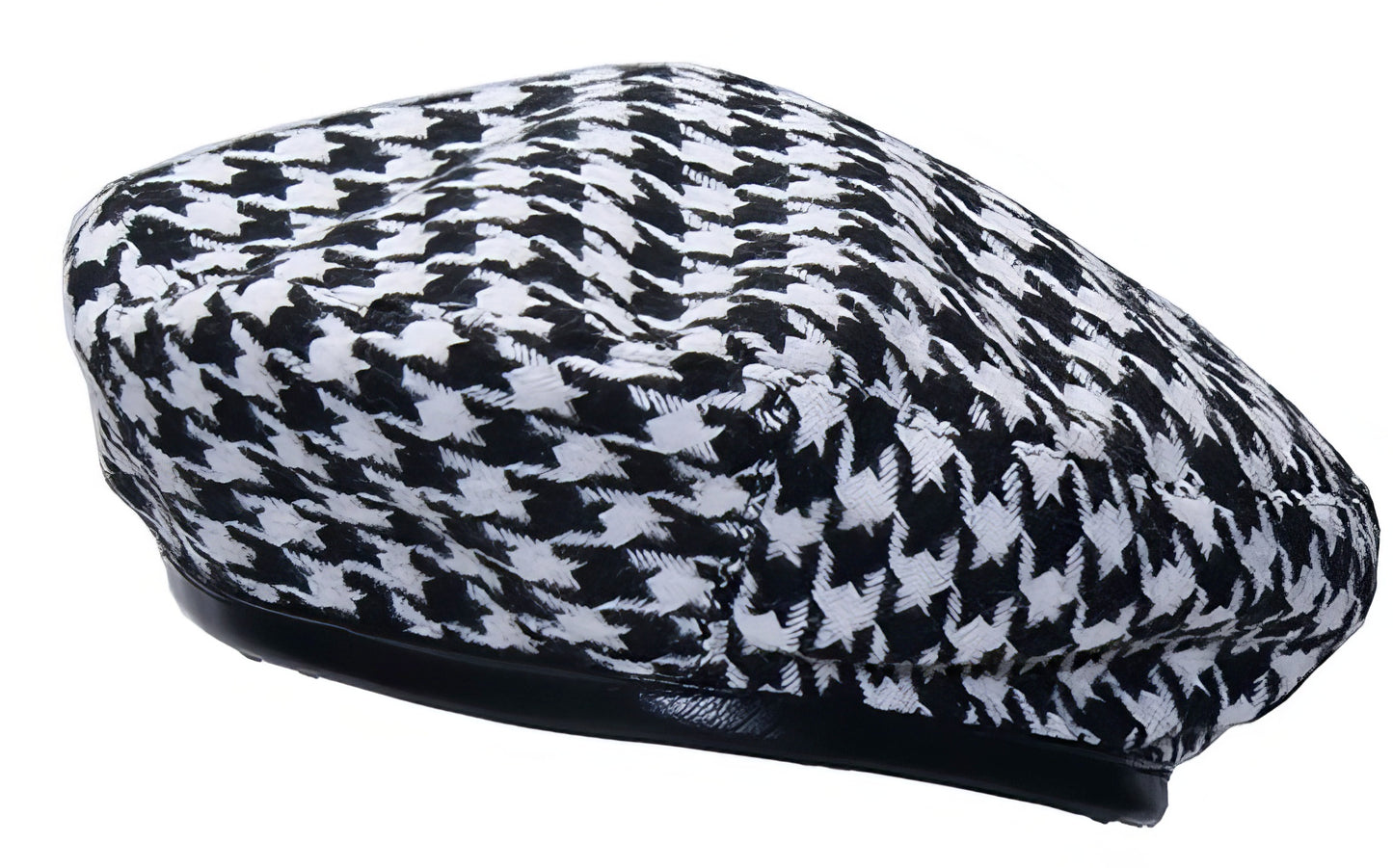 Plaid Beret Hat Houndstooth Pattern