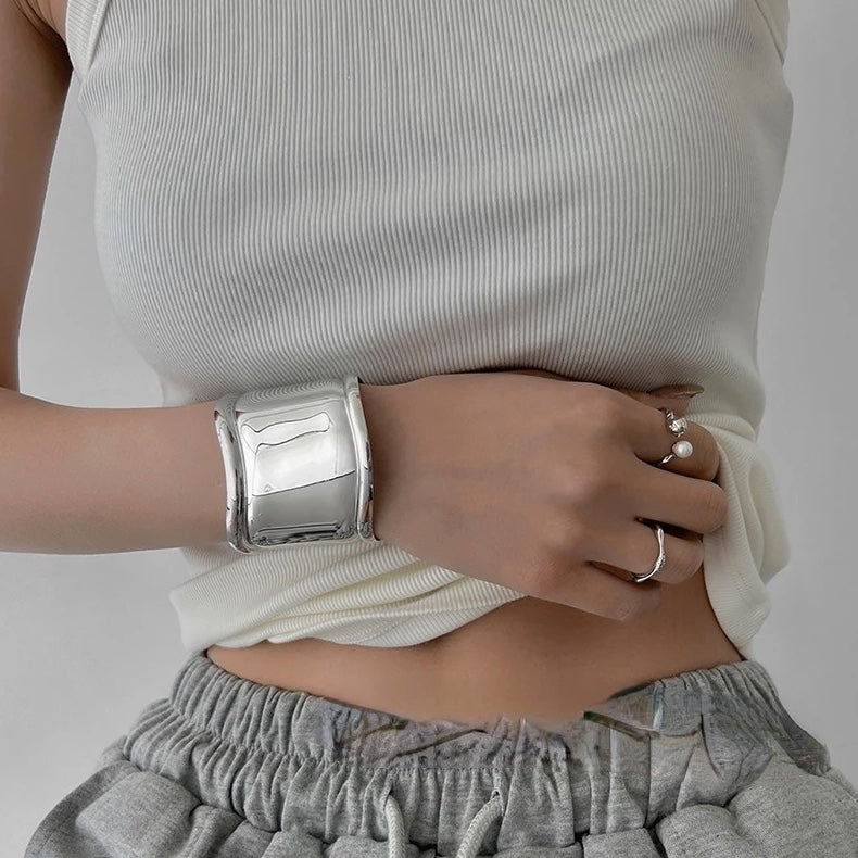 Silver Tone Metal Cuff Bracelet