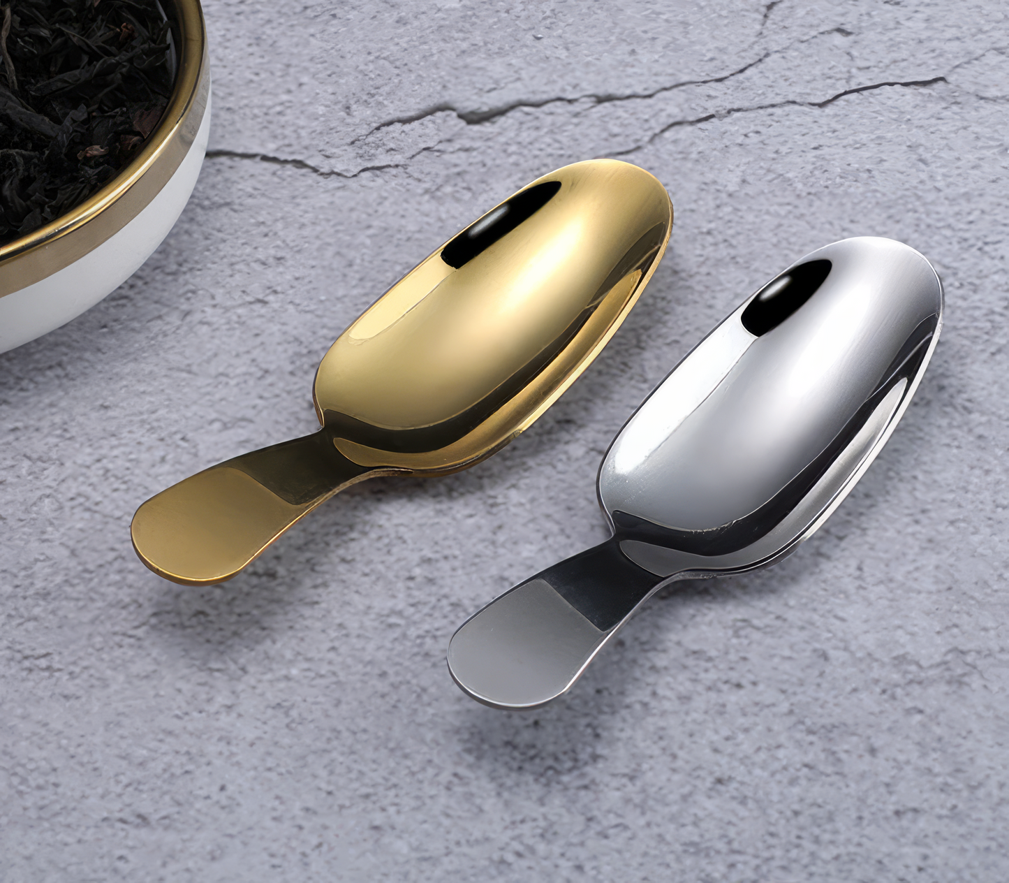 Gold Tone Stainless Steel Barware Condiment Spoon