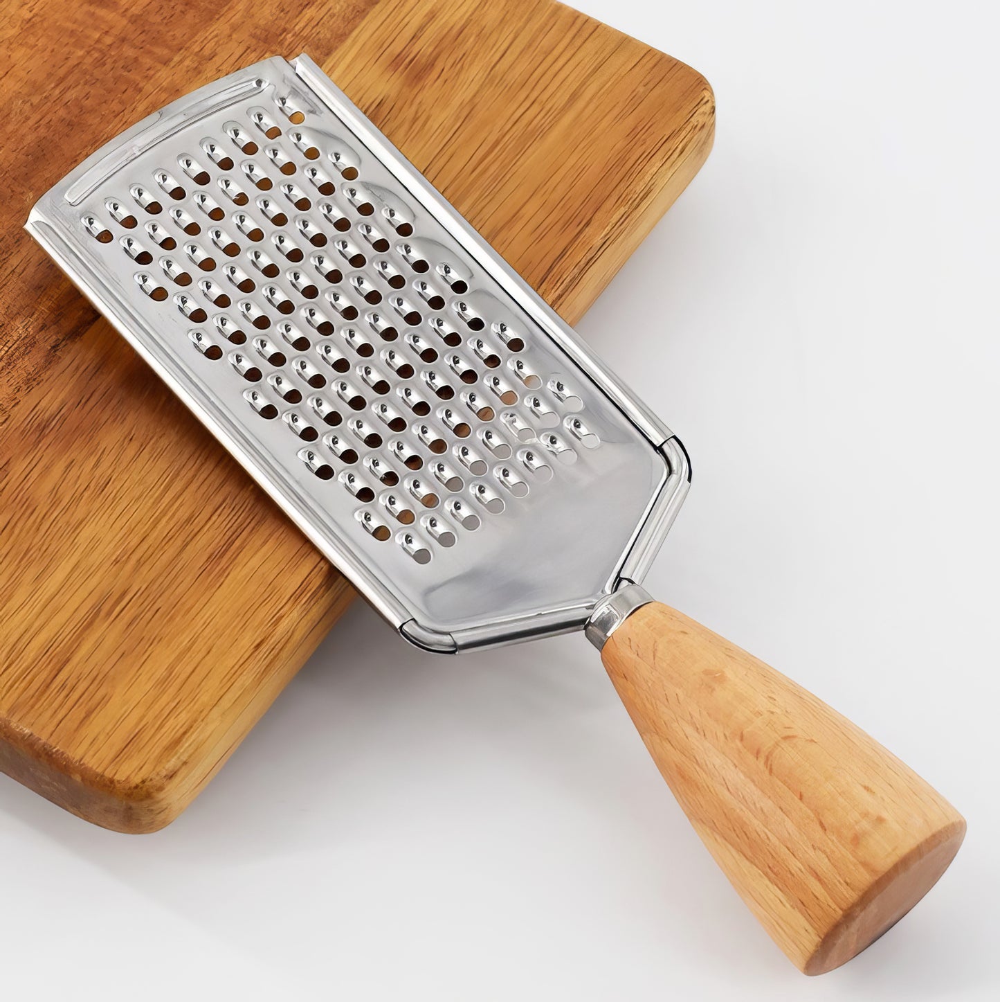 Stainless Steel Potato Carrot Cheese Grater with Wood Handle