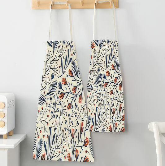 Kitchen Apron in Nordic Fruit Leaves Print