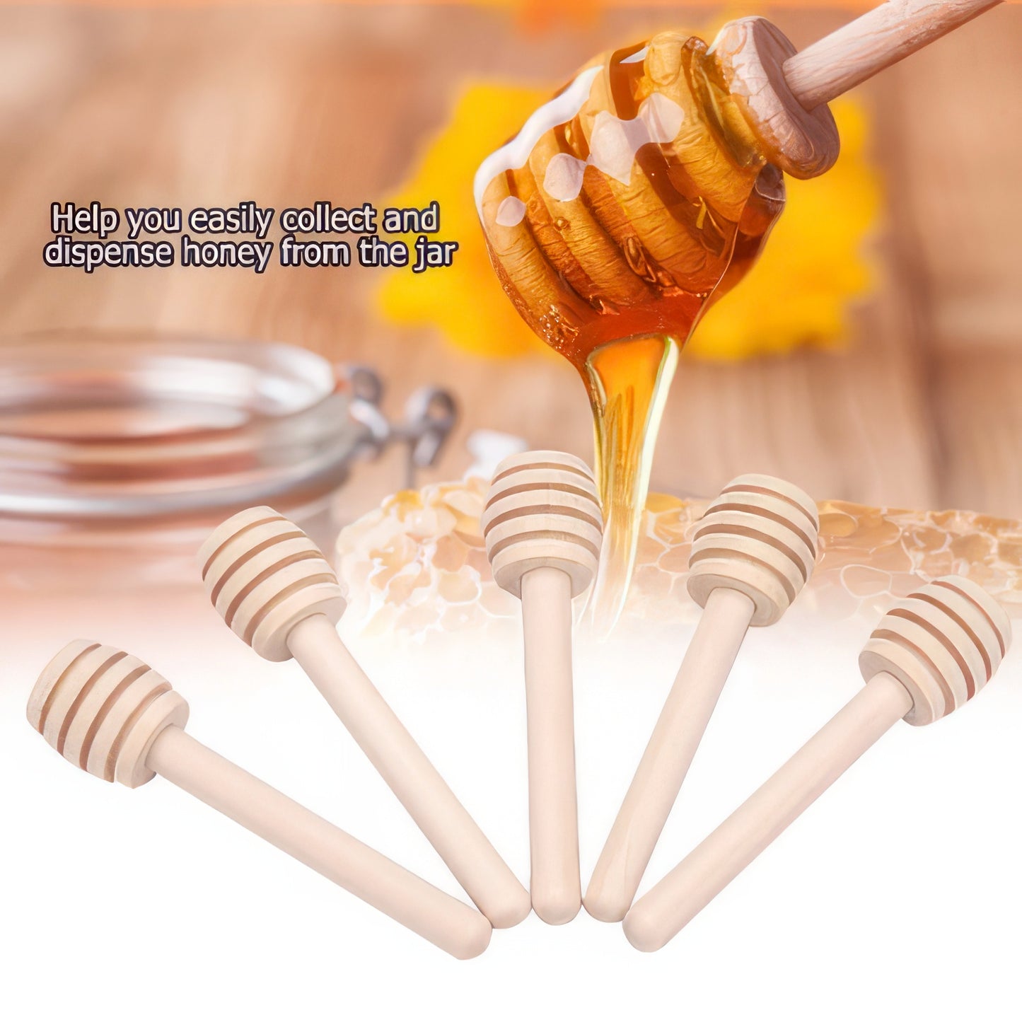 Natural Wood Honey Dipping Spoon