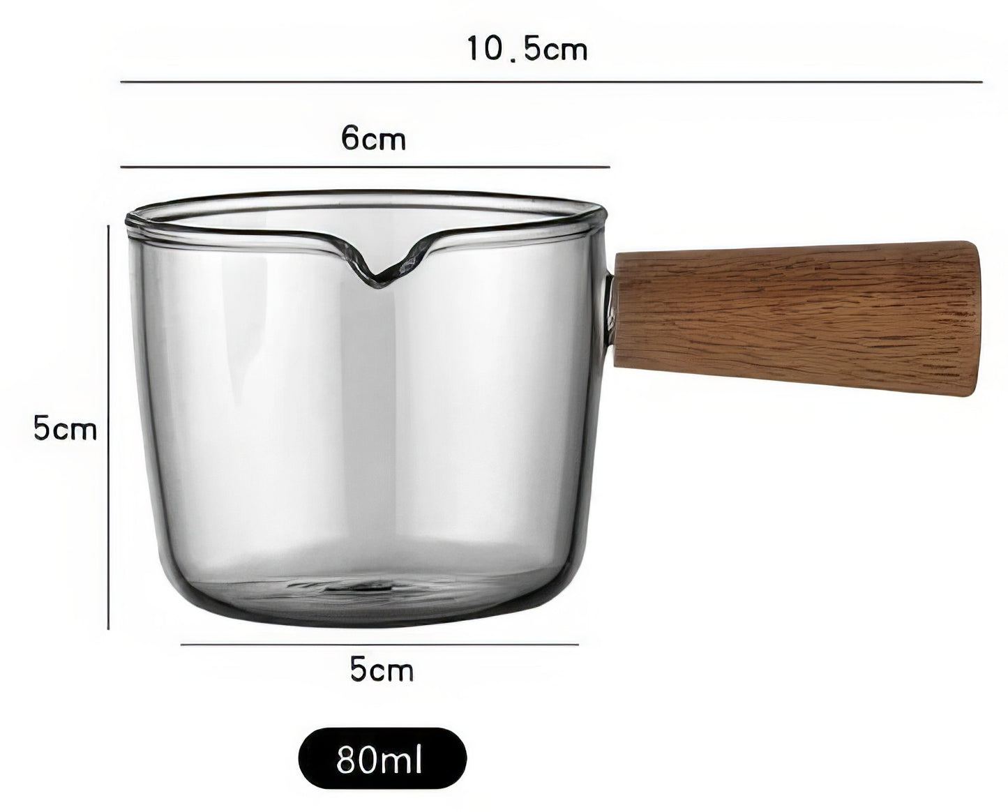 Glass and Wood Frothing Cup 2.7 oz