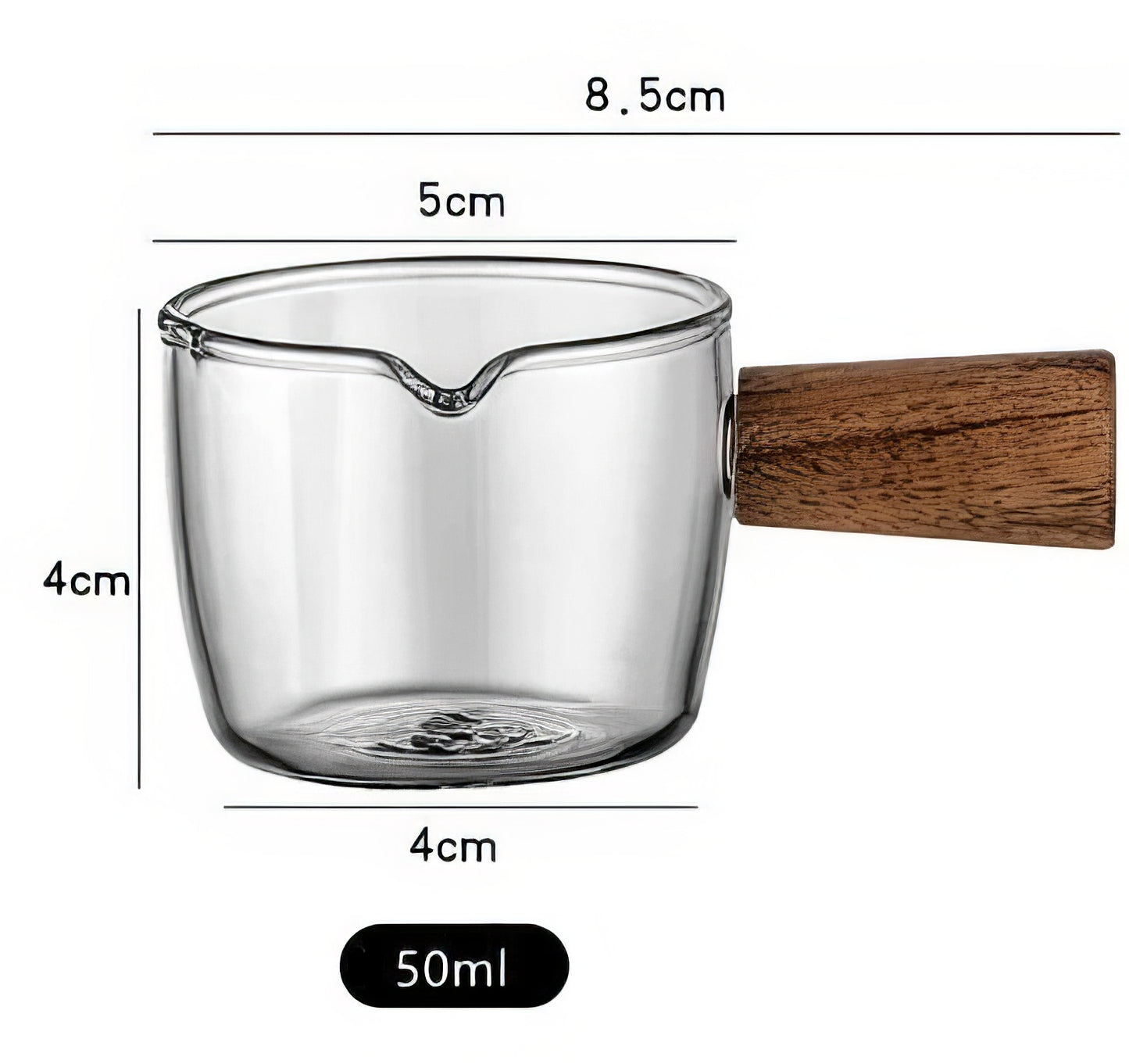 Glass and Wood Frothing Cup 1.7 oz