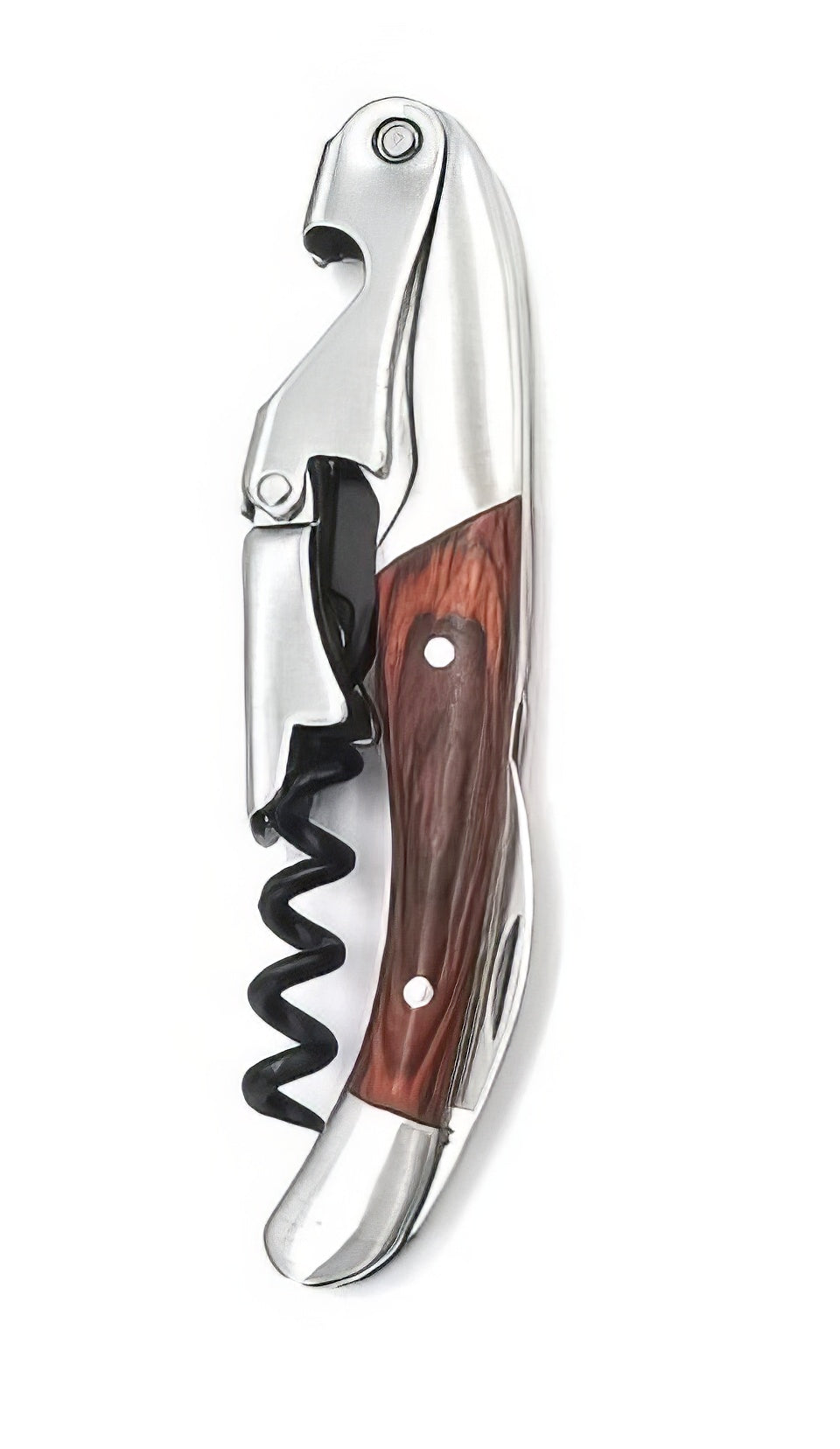 Wine Bottle Opener Professional Waiters Corkscrew Solid Wood Handle Stainless Steel Wine Corkscrew with Beer Bottle Opener & Foil Cutter - C