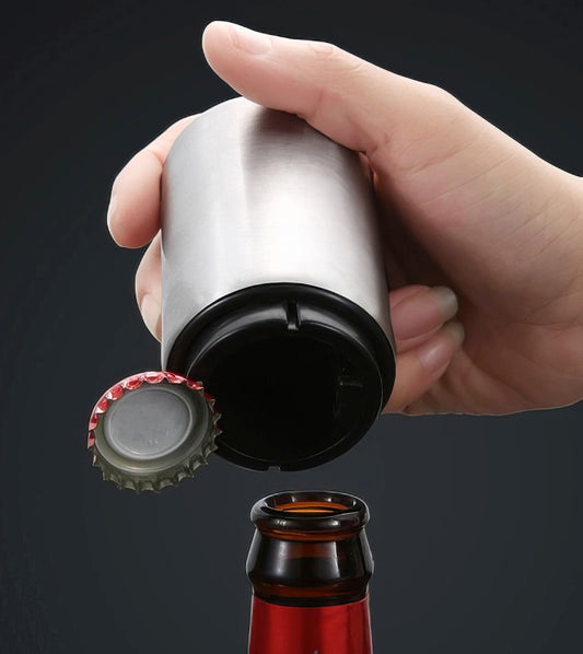 Automatic Beer Bottle Opener Stainless Steel Push Down Kitchen Accessory