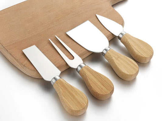 Natural Wood Cheese Knife Set of 4