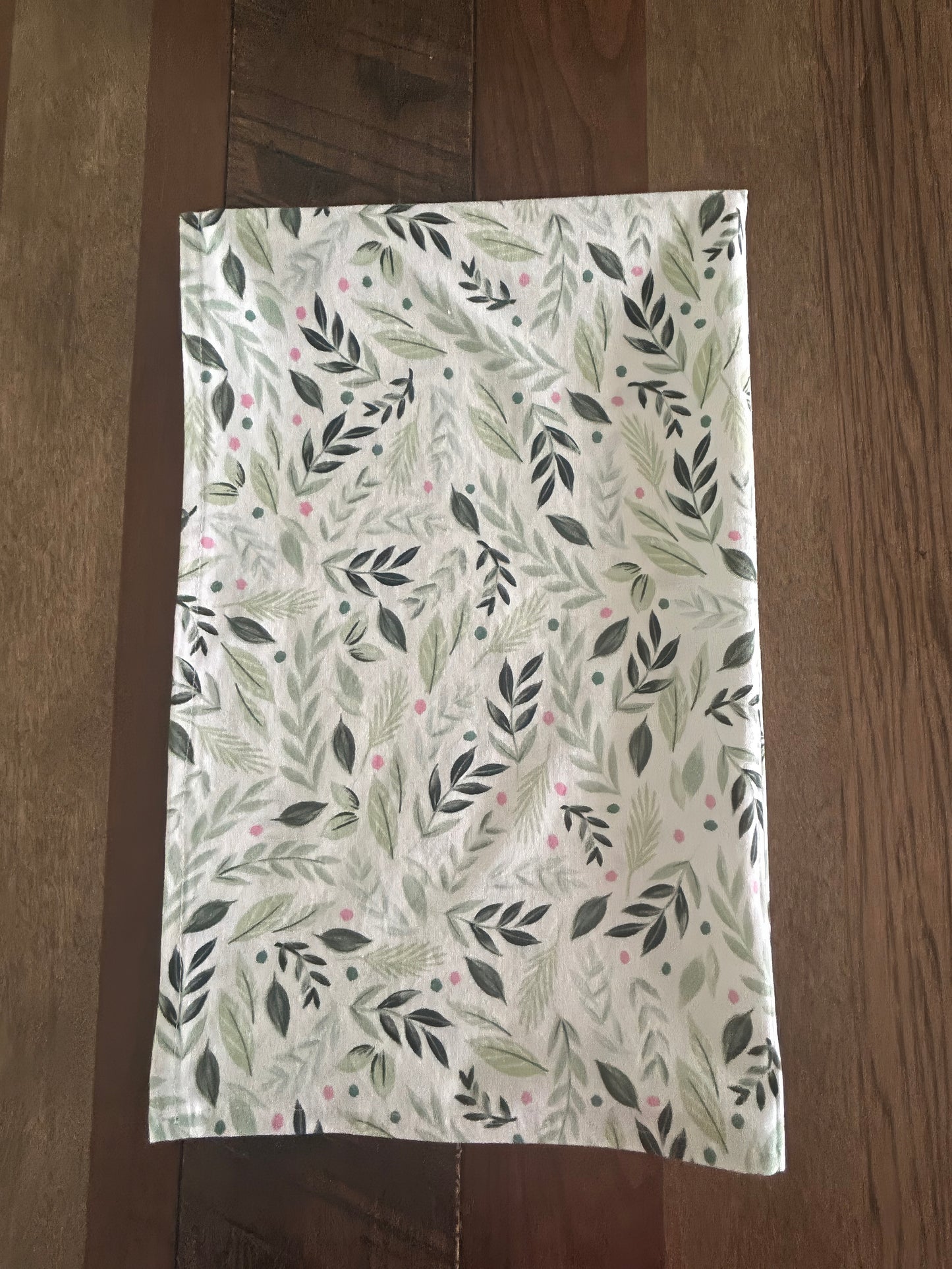 Cotton Tea Towels Green Leaf Nature 16x27