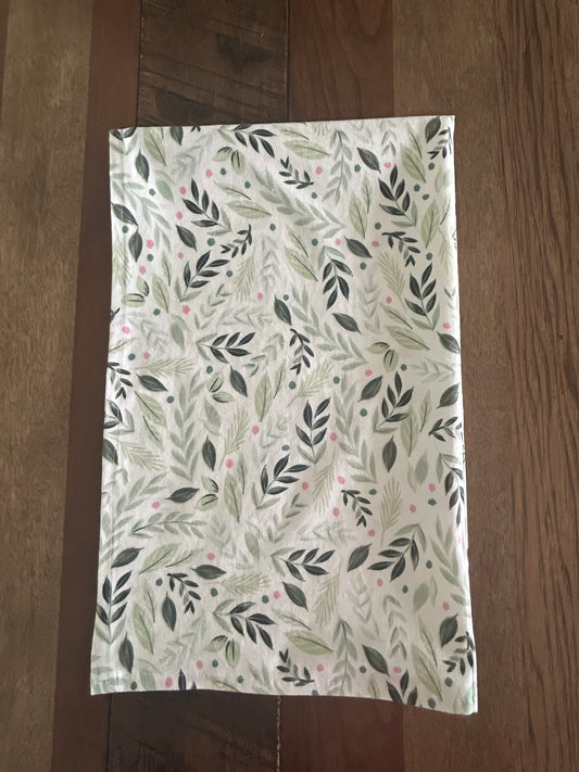 Cotton Tea Towels Green Leaf Nature 16x27