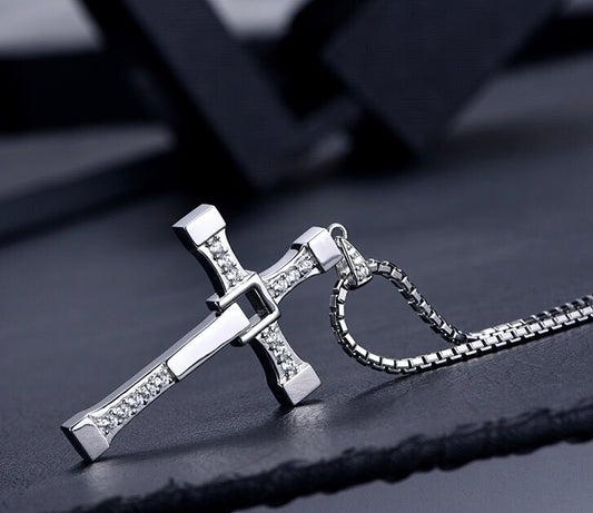 Retro Look Unique Steel Hinged Cross in Silver