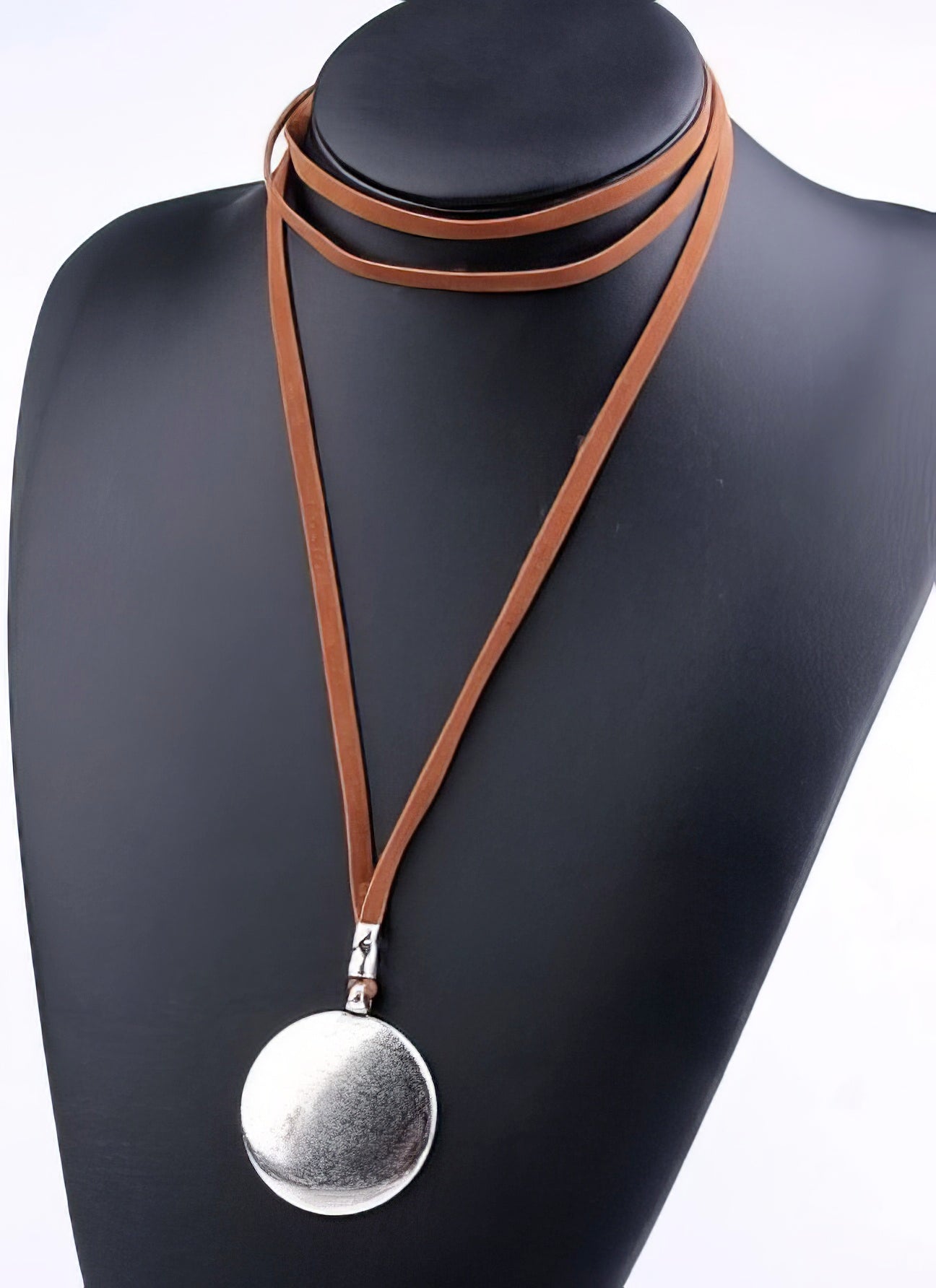 Bohemian Wrap Leather Necklace Double Sided Pendant