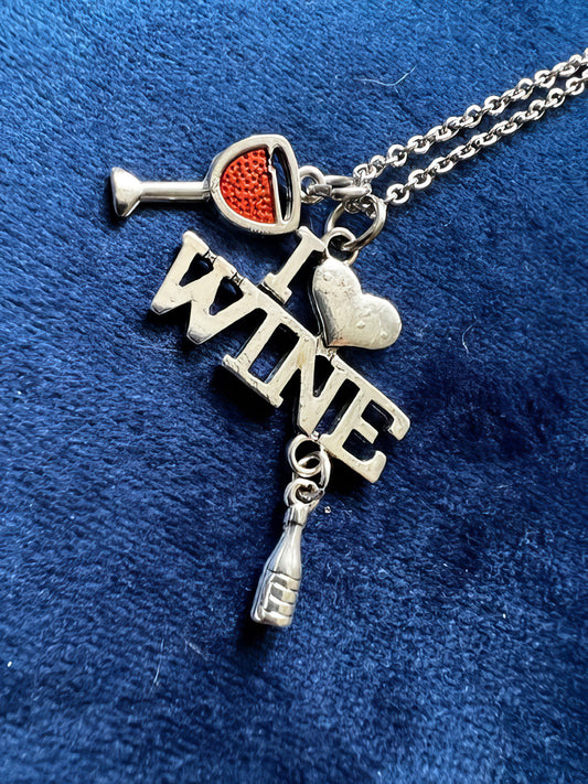 Lovin' Wine Charm Pendant Necklace