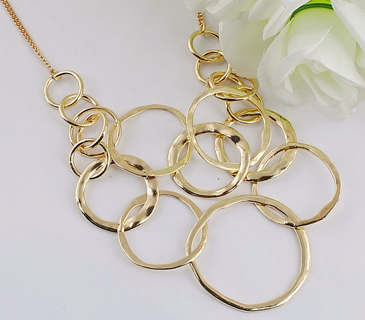 Gold Geometric Ring Necklace