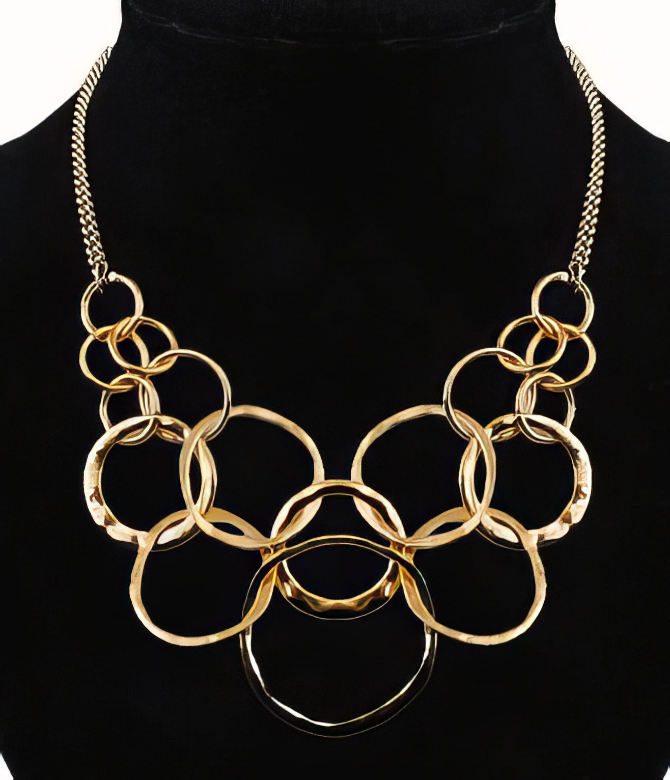 Gold Geometric Ring Necklace