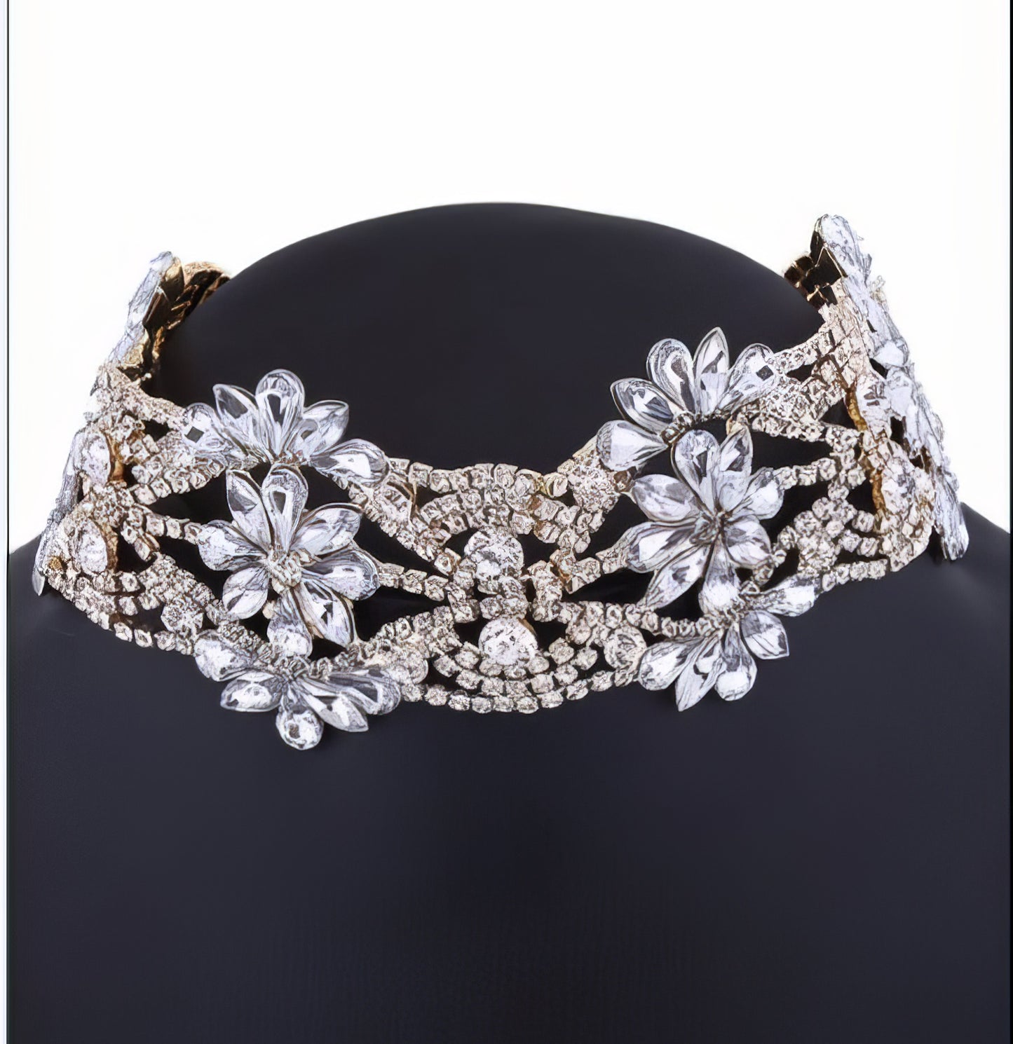 Crystal Flower Choker Necklace