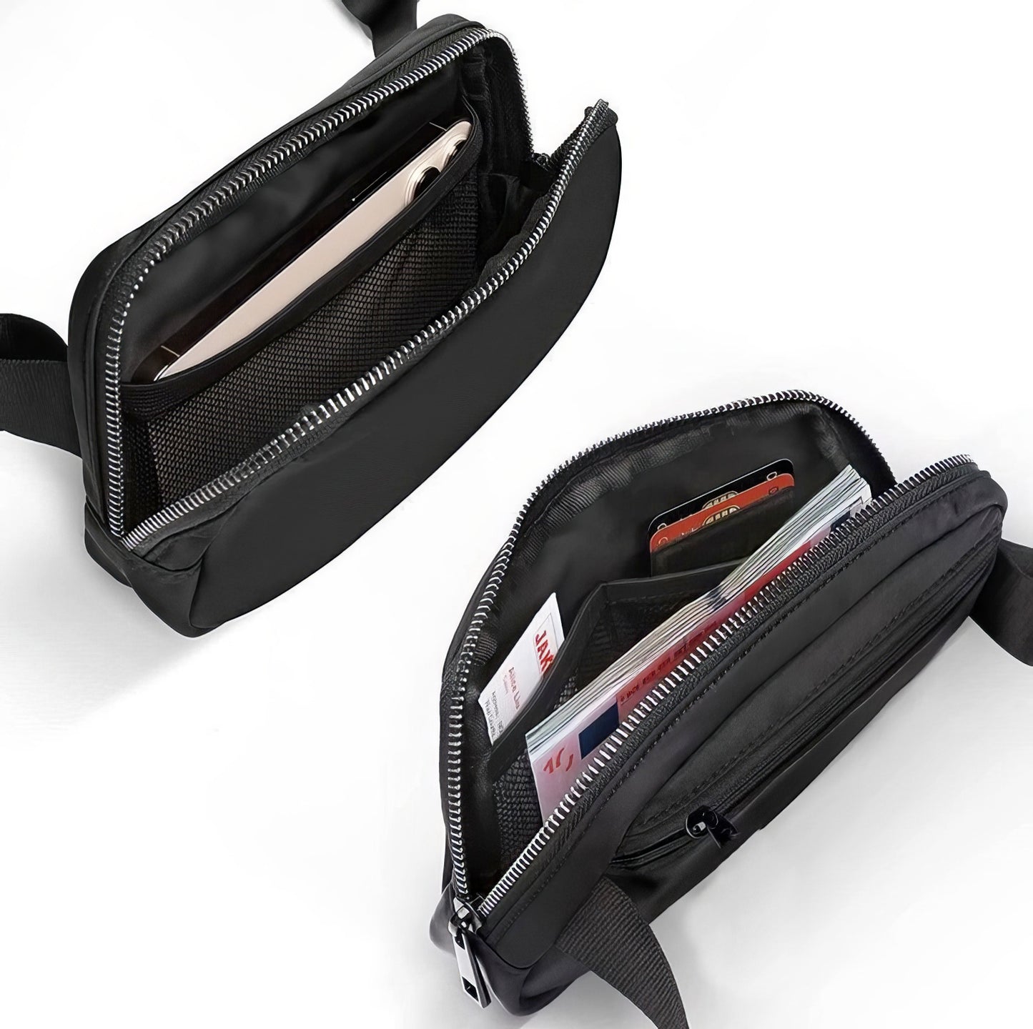 Casual Waterproof Waist Bag in Black