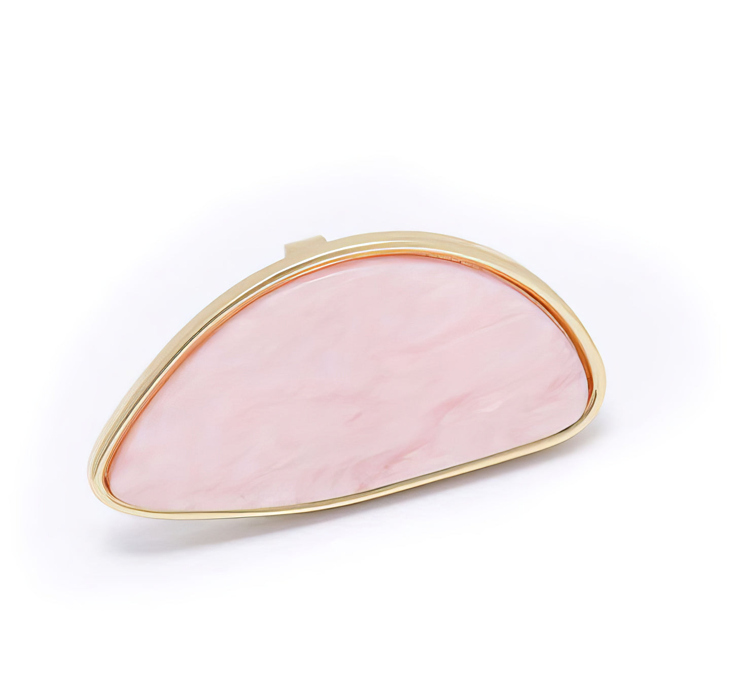 Oval Acrylic Resin Geometry Ring in Pink and Gold