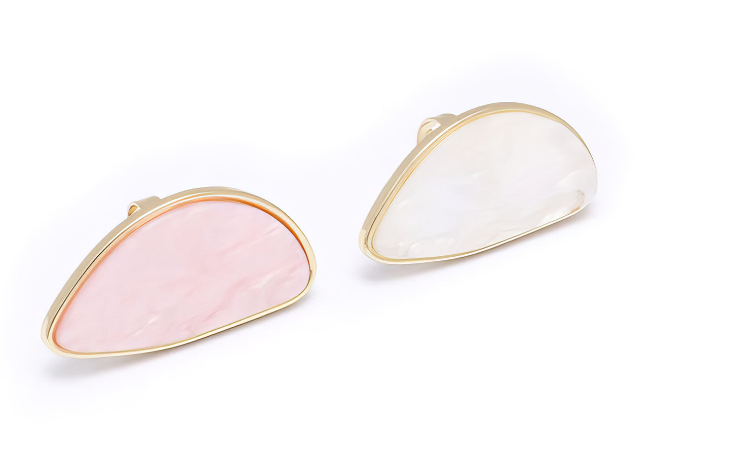 Oval Acrylic Resin Geometry Ring in Pink and Gold