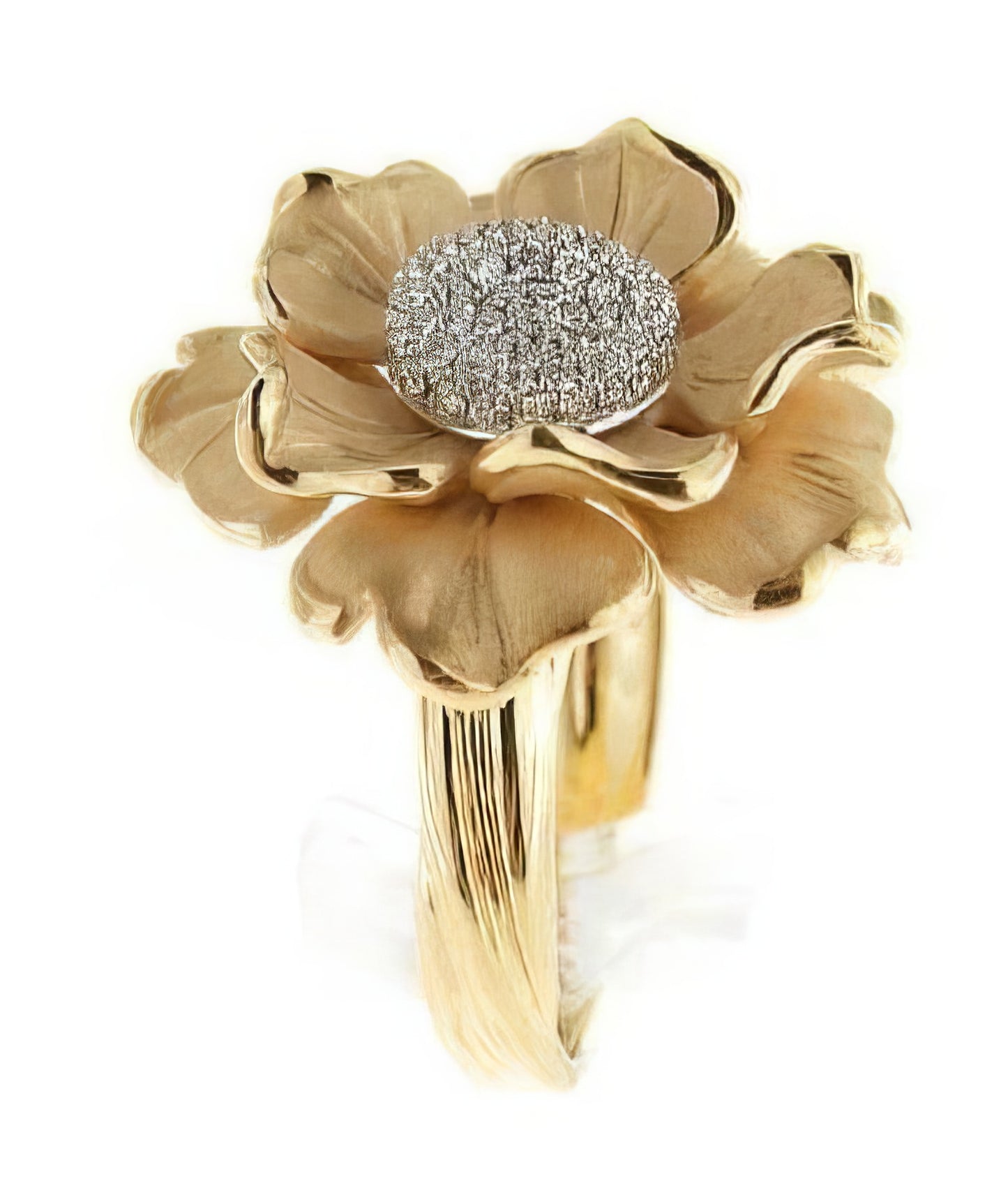 Crystal Flower Ring in Gold Size 7