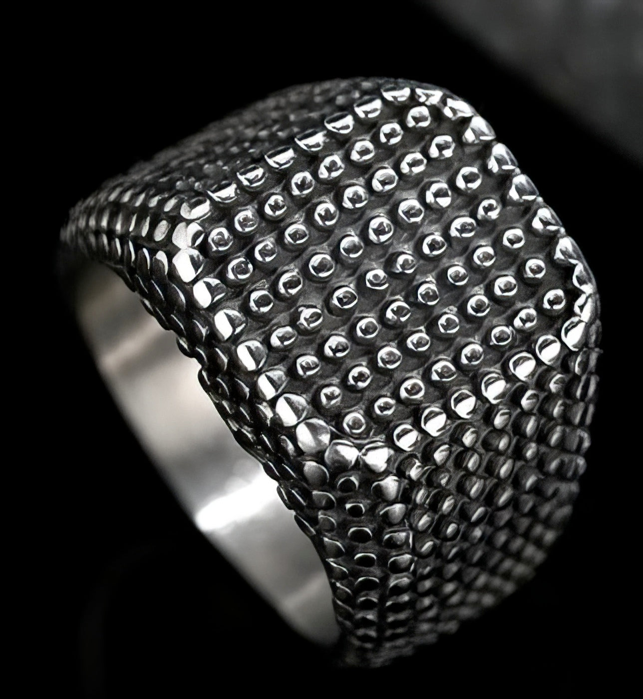 Stainless Steel Point Retro Industrial Style Ring in Silver and Black Size 13