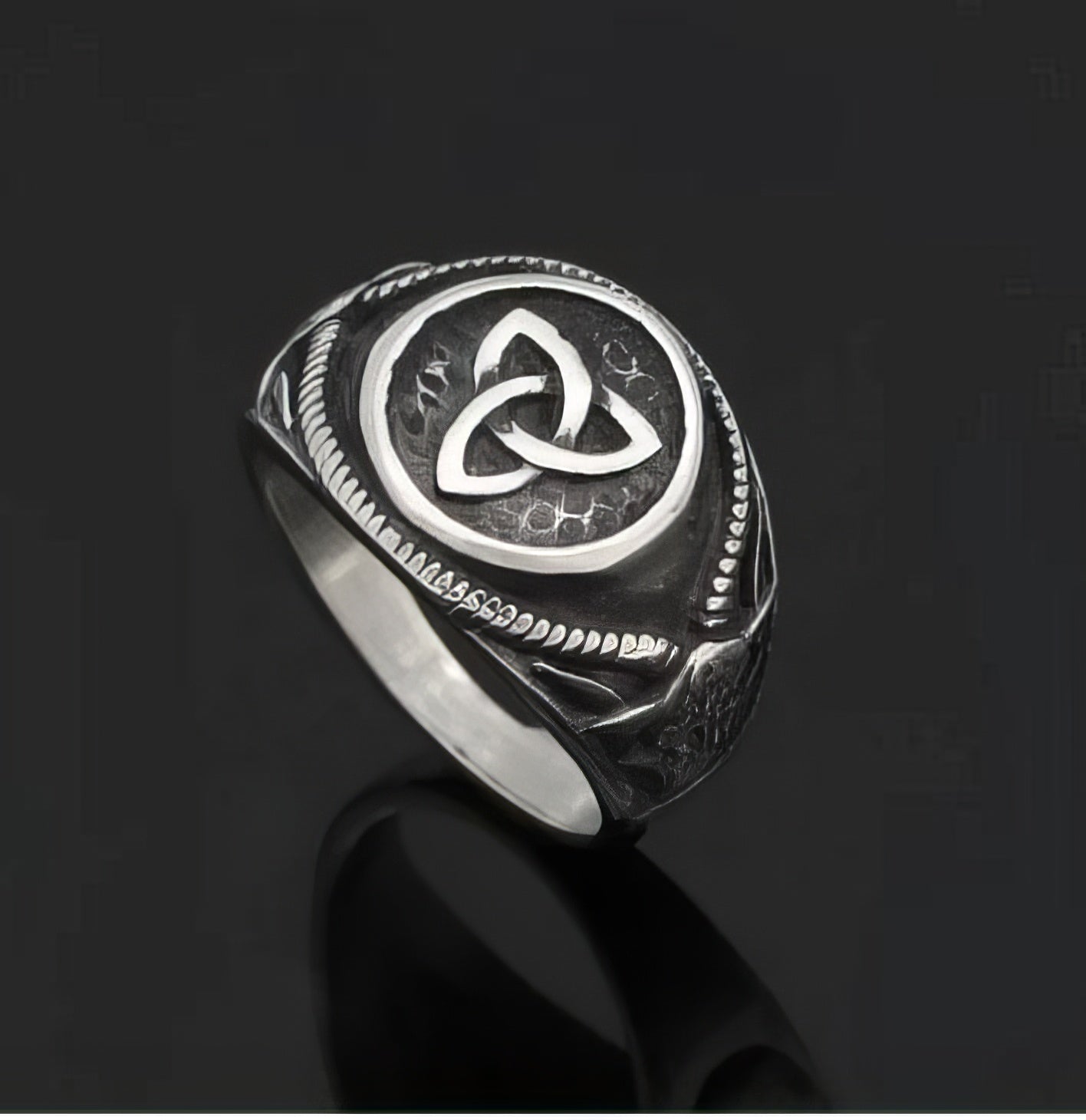 Onlysda Retro Stainless Steel Nordic Mythology Viking Rune Index Ring in Silver Size 12