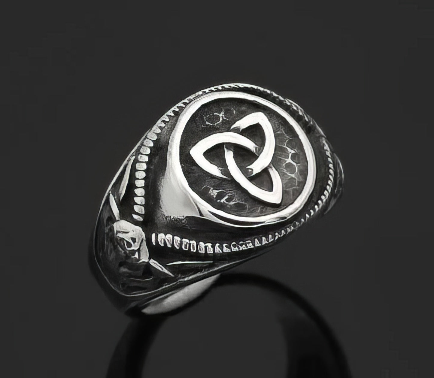 Onlysda Retro Stainless Steel Nordic Mythology Viking Rune Index Ring in Silver Size 12