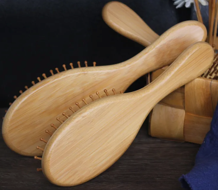 Bamboo Cushion Scalp Massage Wood Hair Brush