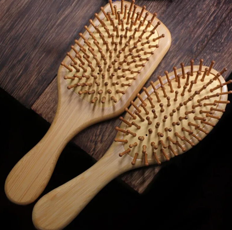 Bamboo Cushion Scalp Massage Wood Hair Brush